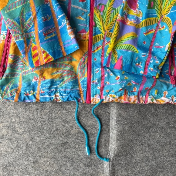 Vintage Ken Done Colorful Hooded Jacket Printed Windbreaker Size Medium - Picture 4 of 15